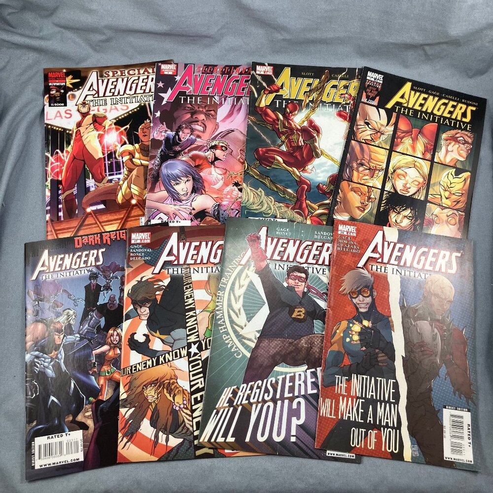 Avengers The Initiative Marvel Comic Books #2+ Lot of 8 Issues 2007-2009 Series